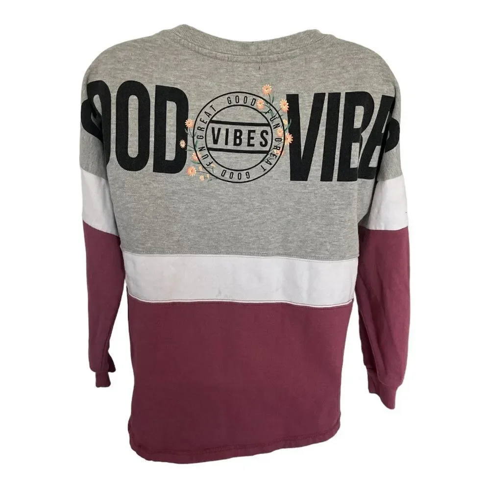🔥4/$25 Miss Chievous Color Block Crew Neck Sweatshirt, Size Small